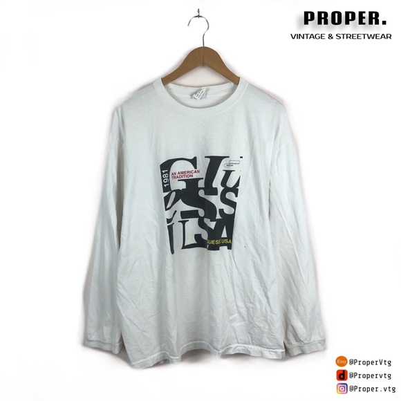 Vintage Guess USA Longsleeve T shirt 90s - Picture 1 of 6
